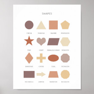 Neutral kids learning shape poster