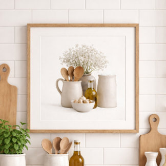 Neutral Kitchen Farmhouse Art Frame Ready Poster