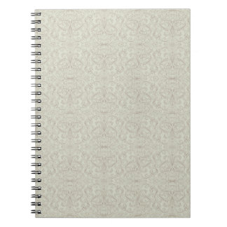 Neutral Lace Damask Pattern Fabric Notebook