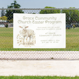 Neutral Lamb   Easter Program Invitation Banner