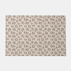 Neutral Leopard Print Pattern Doormat