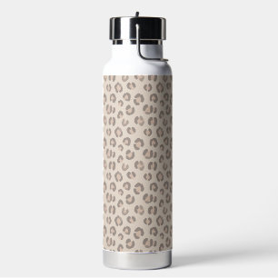 Neutral Leopard Print Pattern Water Bottle