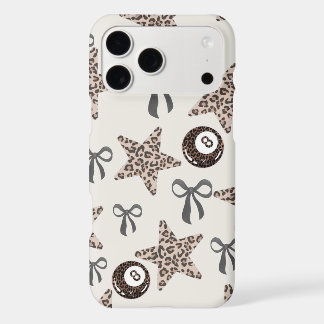 Neutral Leopard Print Phone Case with Stars & Bows