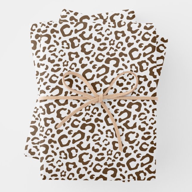 Neutral Leopard Spot Seamless Pattern Wrapping Paper Sheet (In situ)