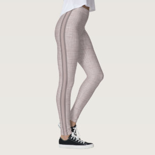 Neutral Linen Pattern in Soft Blush Pink Leggings