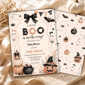 Neutral Little Boo Baby Shower Invitation