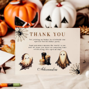 Neutral Little Ghoul Birthday Thank You Card
