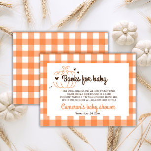 Neutral Little Pumpkin Baby Shower Books For Baby Enclosure Card