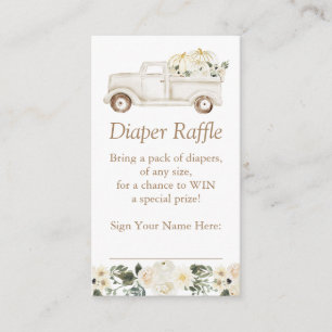 Neutral Little Pumpkin Diaper Raffle Ticket Enclosure Card