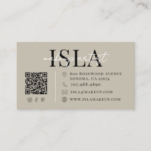 Neutral Makeup Artist Business Card