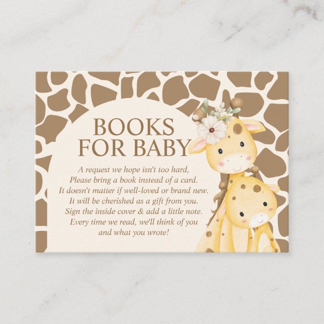 Neutral Mama and Baby Giraffe Books for Baby Enclosure Card (Front)