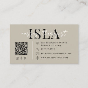 Neutral Massage Therapist Business Card