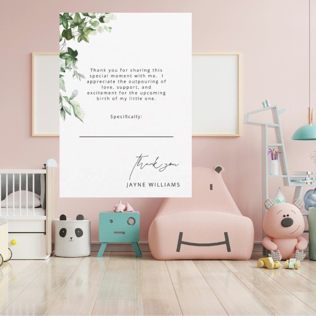 Neutral Message Ivy Baby Shower Thank You  Invitation (Creator Uploaded)