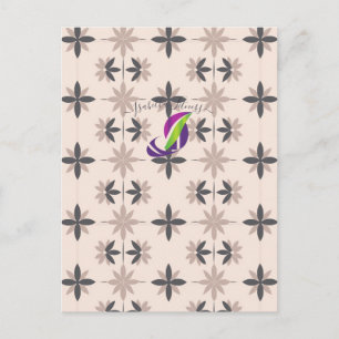 Neutral Mid Century Modern Geometric Floral Patter Postcard