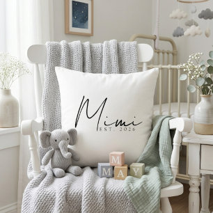 Neutral Mimi EST Year Keepsake Family Script Cushion