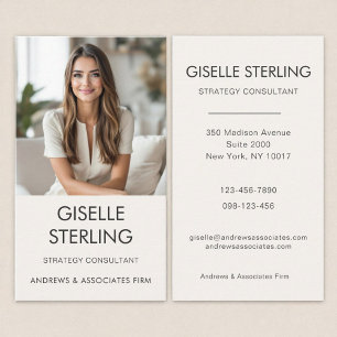 Neutral Minimal Professional Photo Modern  Business Card