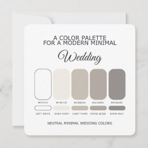 Neutral Minimal Wedding Color Palette Card