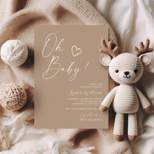 Neutral Minimalist Baby Shower Invitation