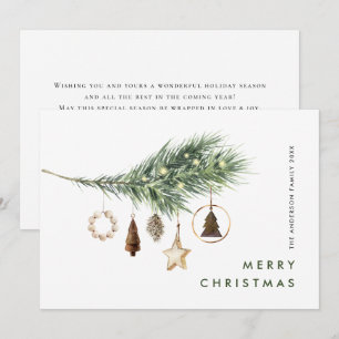 Neutral Minimalist Boho Christmas Composition Holi Holiday Card