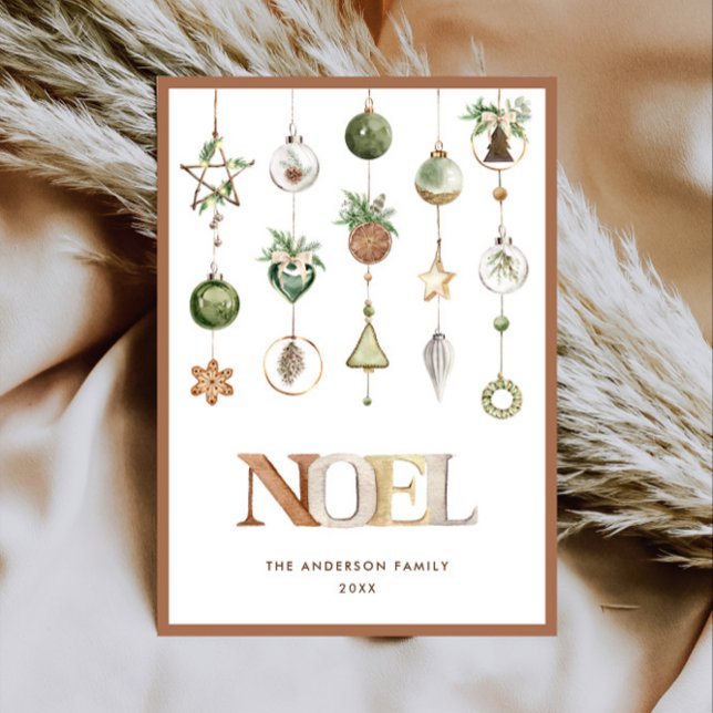 Neutral Minimalist Boho Christmas Composition Holi Holiday Card (Creator Uploaded)