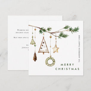 Neutral Minimalist Boho Christmas Composition Holiday Card