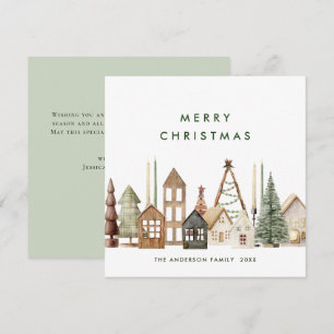 Neutral Minimalist Boho Christmas Composition Holiday Card