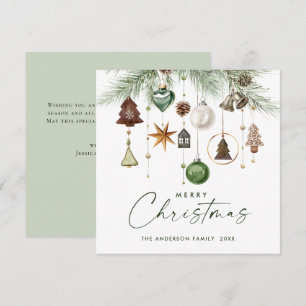 Neutral Minimalist Boho Christmas Composition Holiday Card