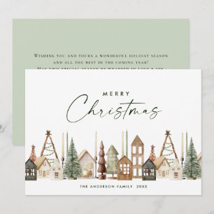 Neutral Minimalist Boho Christmas Composition Holiday Card