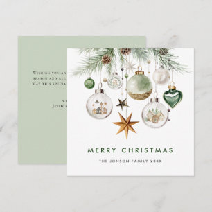 Neutral Minimalist Boho Christmas Composition Holiday Card