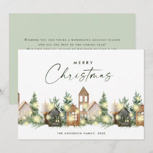 Neutral Minimalist Boho Christmas Composition Holiday Card