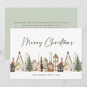Neutral Minimalist Boho Christmas Composition Holiday Card