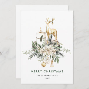 Neutral Minimalist Boho Christmas Composition Holiday Card