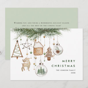 Neutral Minimalist Boho Christmas Composition Holiday Card