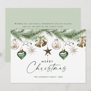 Neutral Minimalist Boho Christmas Composition Holiday Card