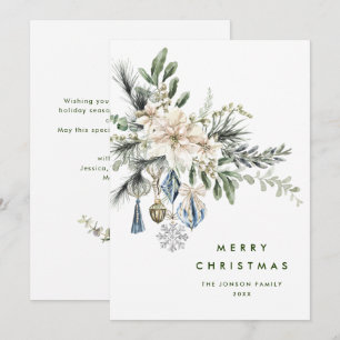Neutral Minimalist Boho Christmas Composition Holiday Card