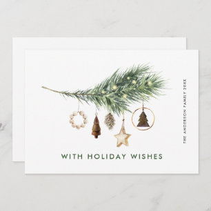 Neutral Minimalist Boho Christmas Composition Holiday Card