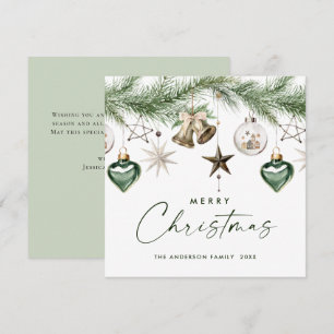 Neutral Minimalist Boho Christmas Composition Holiday Card