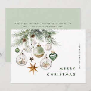 Neutral Minimalist Boho Christmas Composition Holiday Card