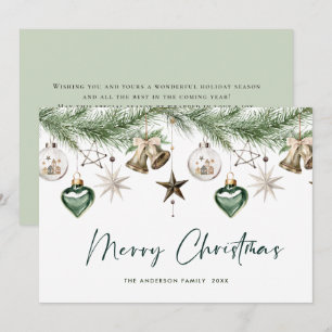 Neutral Minimalist Boho Christmas Composition Holiday Card