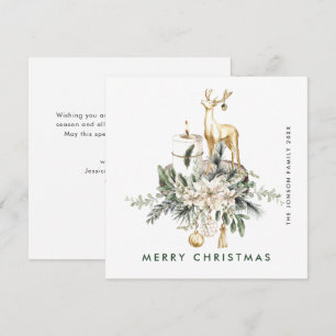 Neutral Minimalist Boho Christmas Composition Holiday Card