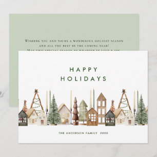 Neutral Minimalist Boho Christmas Composition Holiday Card