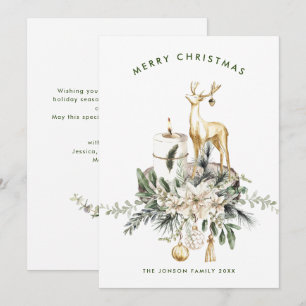 Neutral Minimalist Boho Christmas Composition Holiday Card