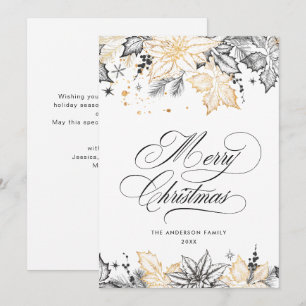 Neutral Minimalist Boho Christmas Composition Holiday Card