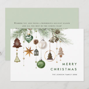 Neutral Minimalist Boho Christmas Composition Holiday Card