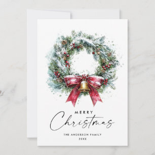 Neutral Minimalist Boho Christmas Composition Holiday Card