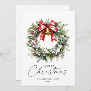 Neutral Minimalist Boho Christmas Composition Holiday Card