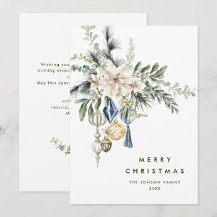 Neutral Minimalist Boho Christmas Composition Holiday Card