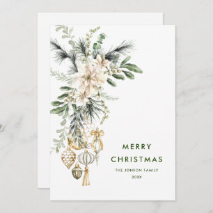 Neutral Minimalist Boho Christmas Composition Holiday Card