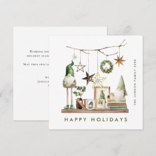 Neutral Minimalist Boho Christmas Composition Holiday Card