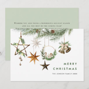 Neutral Minimalist Boho Christmas Composition Holiday Card